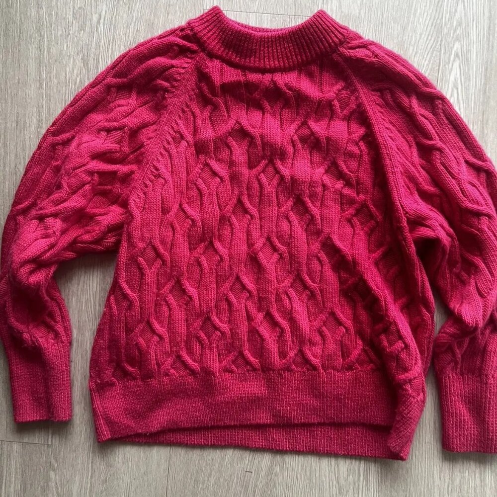 COS Cable Knit Pink Sweater, Size S